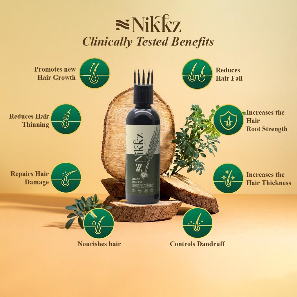 Nikkz Onion Hair Oil for Hair Growth and Hair Fall Control - 100ml