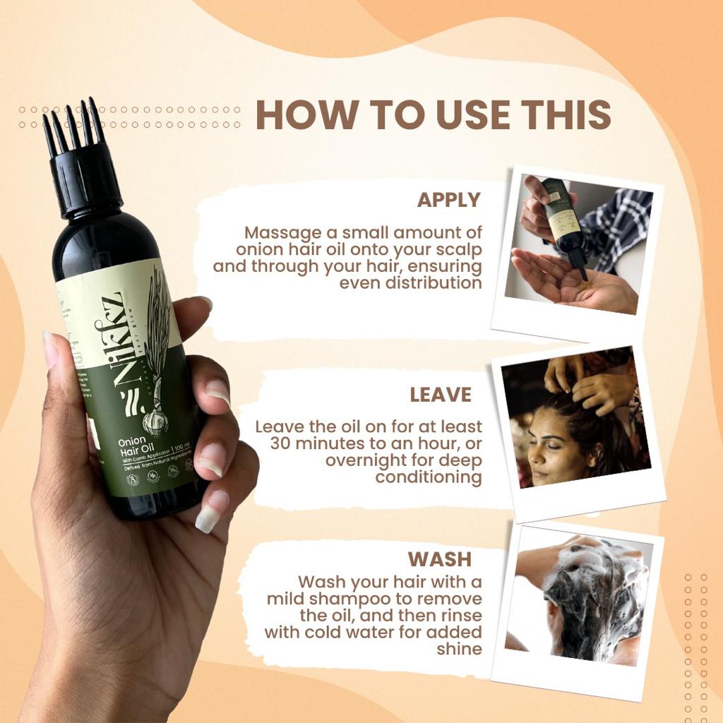 Nikkz Onion Hair Oil for Hair Growth and Hair Fall Control - 100ml